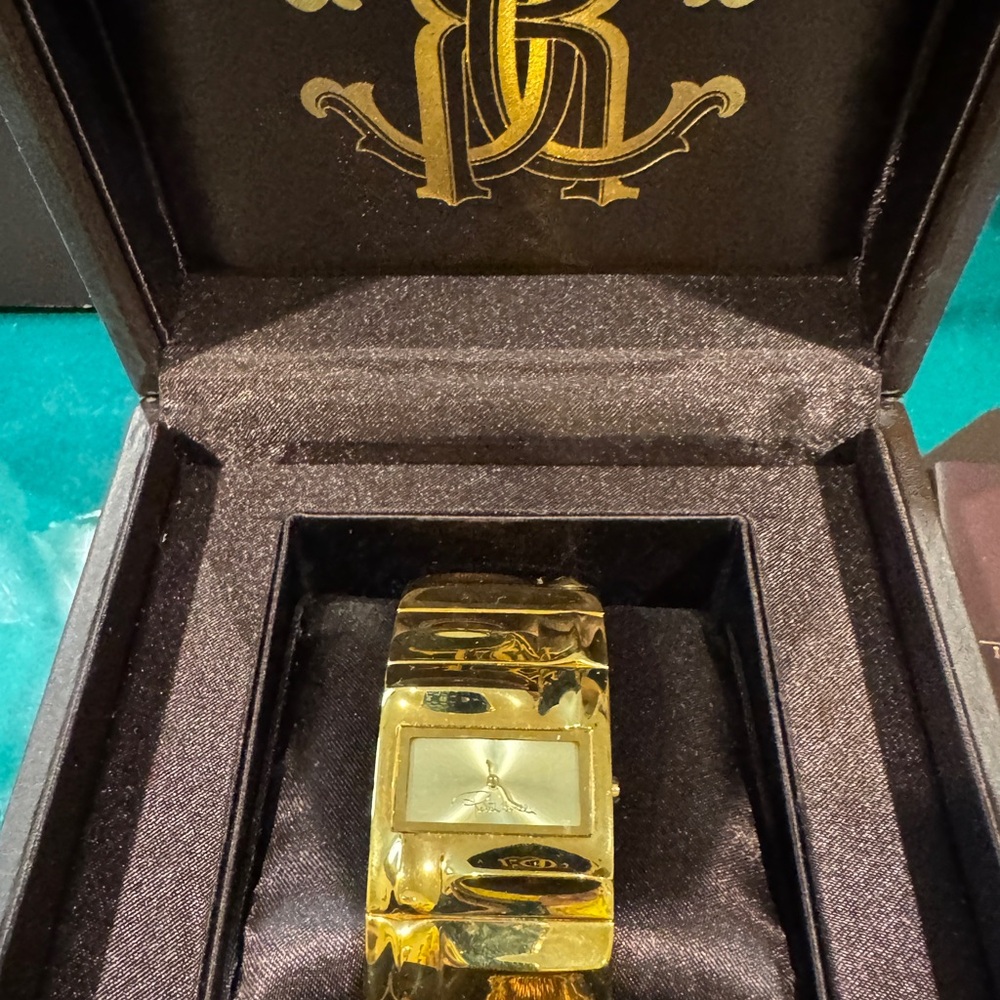 Roberto Cavalli Gold plated Buckle watch